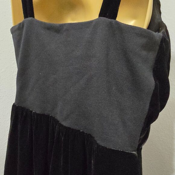 Express Black Y2K Velvet Silk Blend Cocktail Party Dress 6 Whimsigoth Drape Wrap - Picture 6 of 11